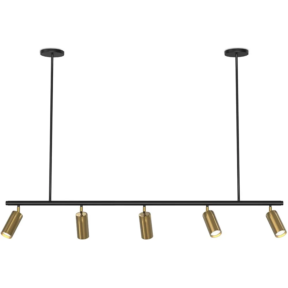 Lampa Szynowa sufitowa - 5 Regulowanych Złotych Reflektorów - 110CM image 8