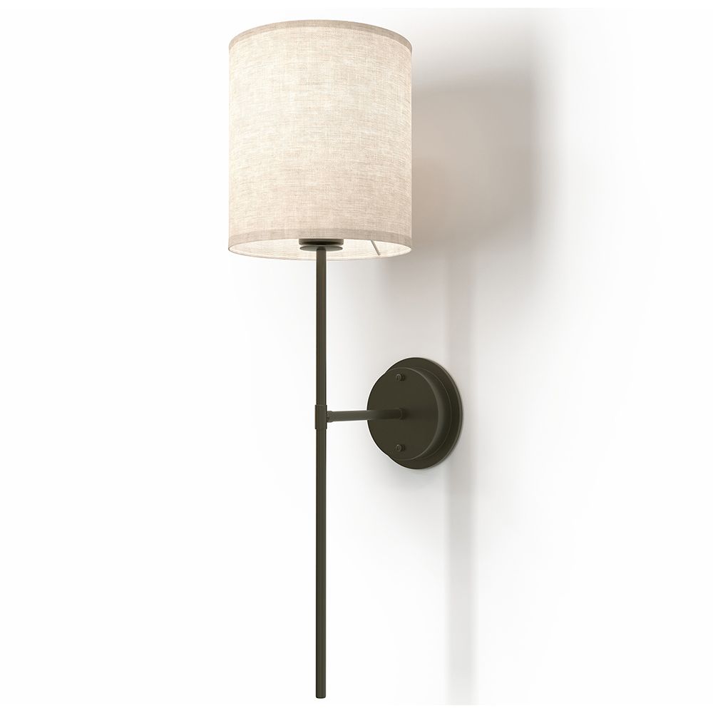 Lampa Ścienna - Czarna z Abażurem z Tkaniny - Dena image 8