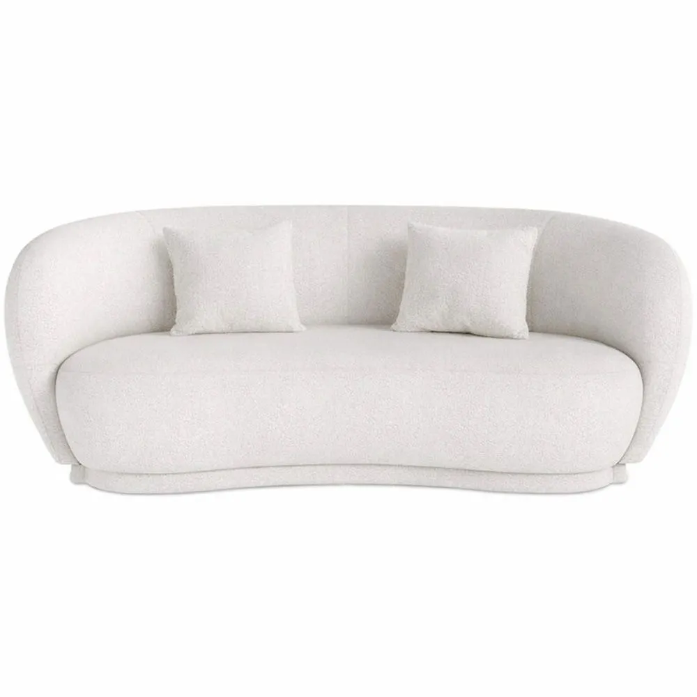 Sofa zakrzywiona 3-osobowa w tkaninie bouclé - Curvy image 8