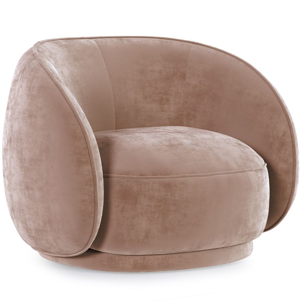 Zakrzywiony fotel obity aksamitem - Cally image 8