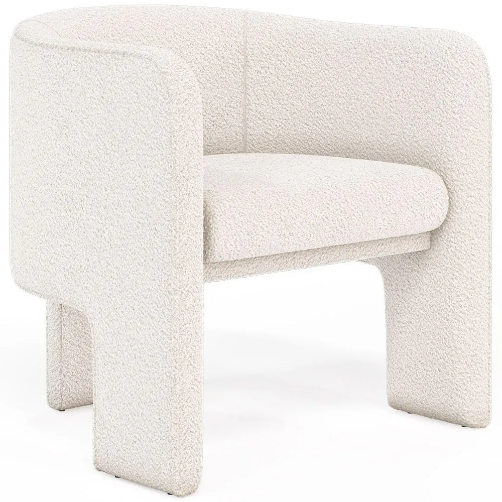 Fotel designerski - Obity tkaniną bouclé - Curtis image 8