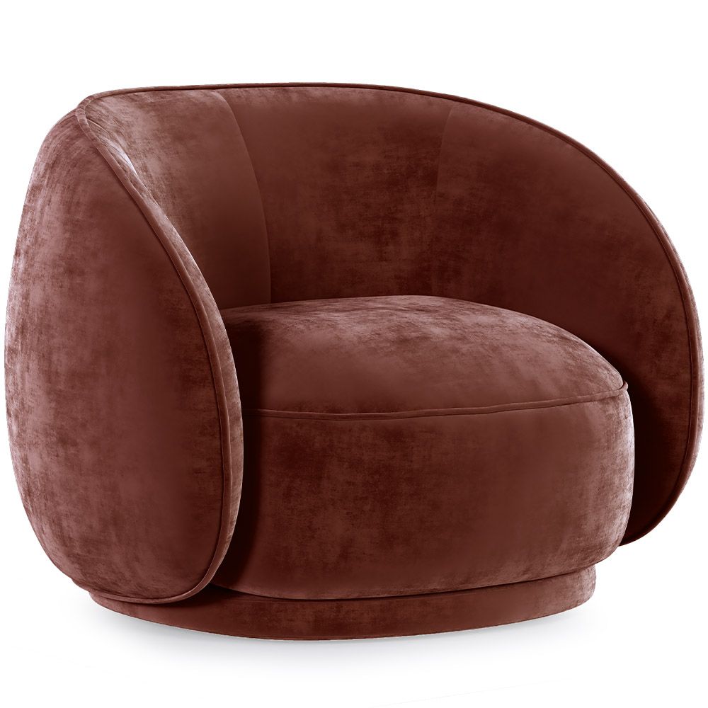Zakrzywiony fotel obity aksamitem - Cally image 8
