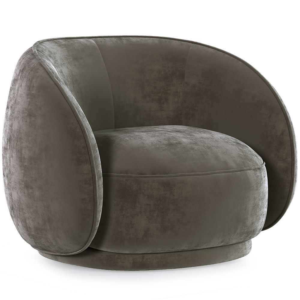 Zakrzywiony fotel obity aksamitem - Cally image 8