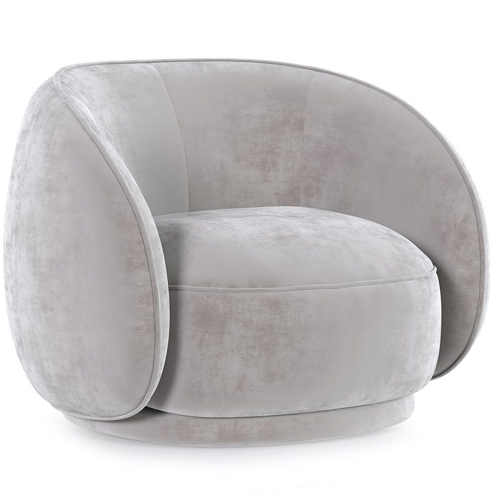 Zakrzywiony fotel obity aksamitem - Cally image 8