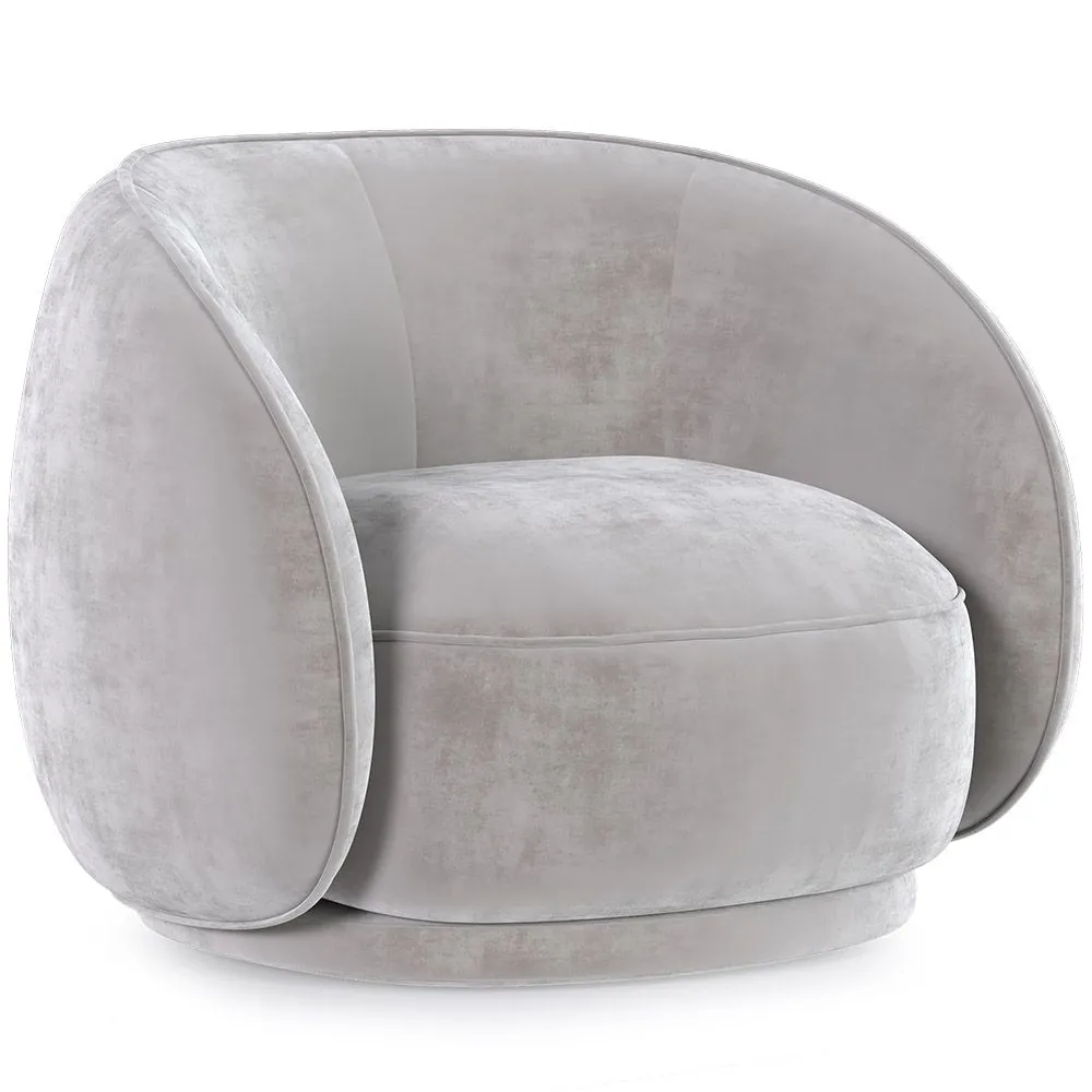 Zakrzywiony fotel obity aksamitem - Cally image 8