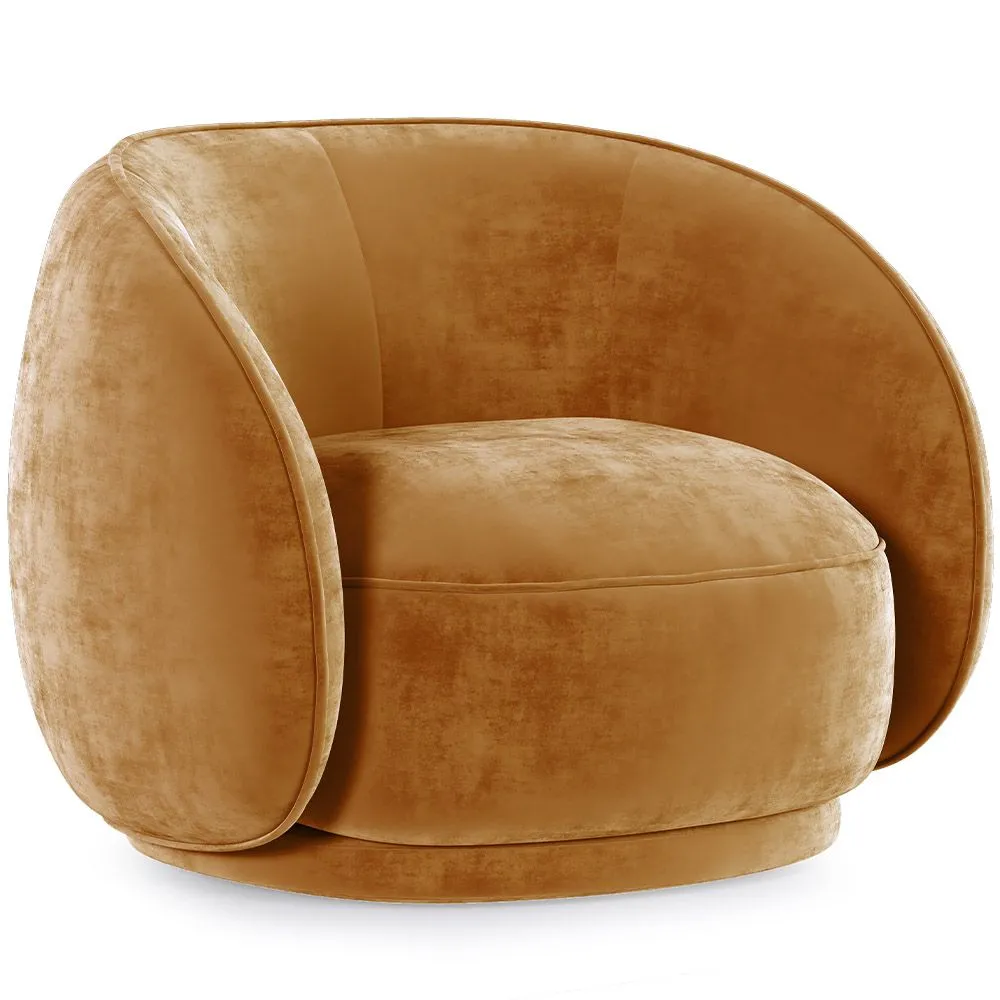 Zakrzywiony fotel obity aksamitem - Cally image 8