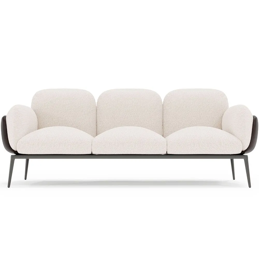 Sofa trzyosobowa - Tapicerka z tkaniny bouclé - Vandan image 8