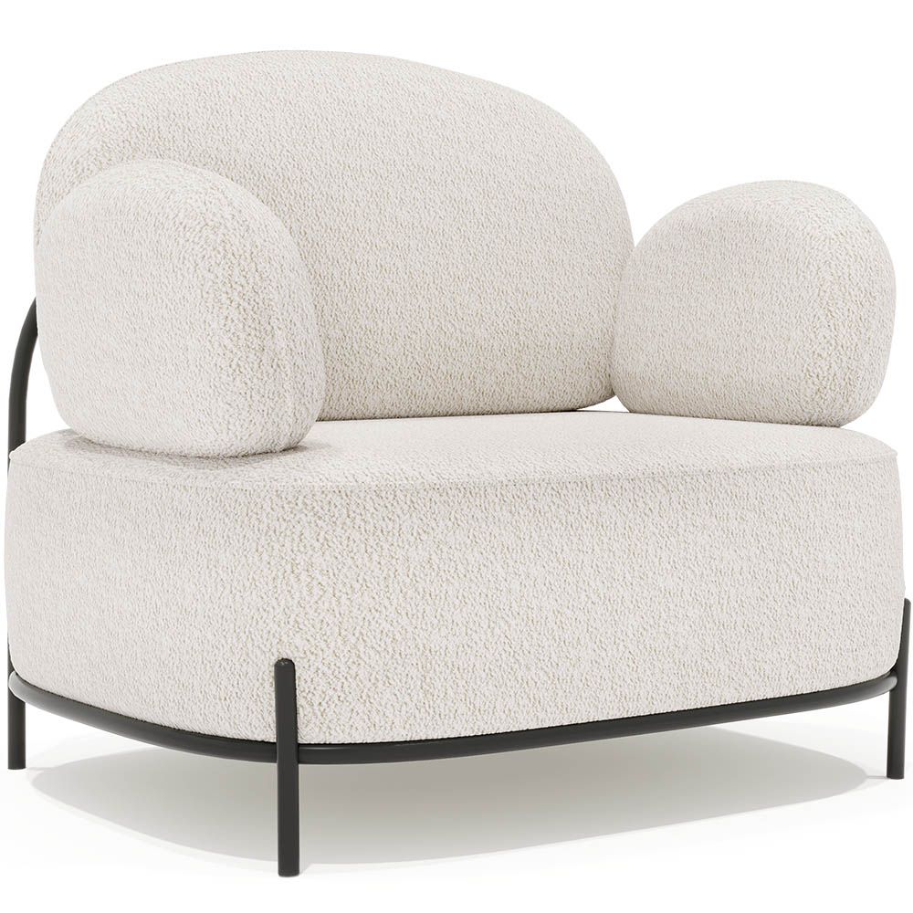Fotel designerski - Tapicerowany tkaniną bouclé - Baman image 8
