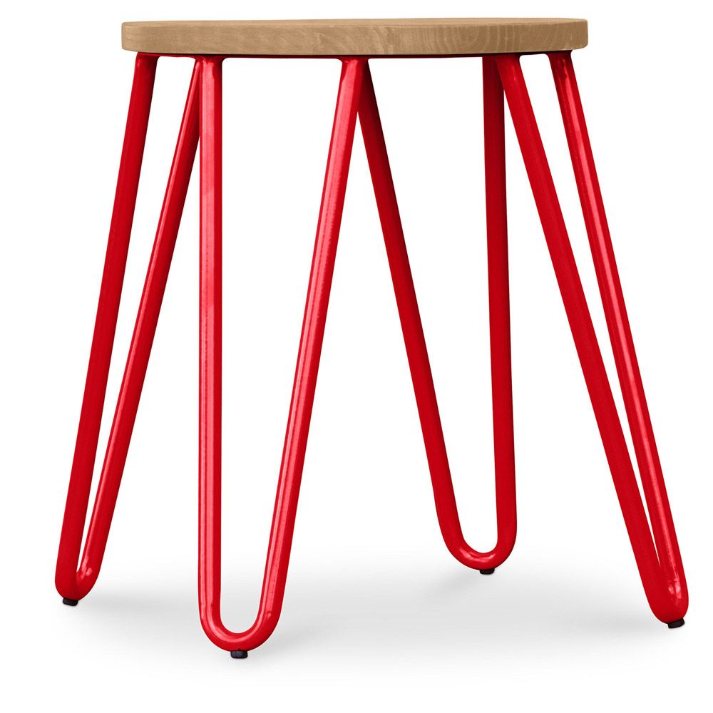 Stołek typu hairpin - 42cm - Jasne drewno i metal image 8