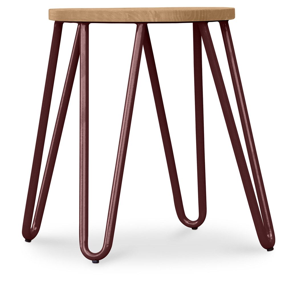 Stołek typu hairpin - 42cm - Jasne drewno i metal image 8