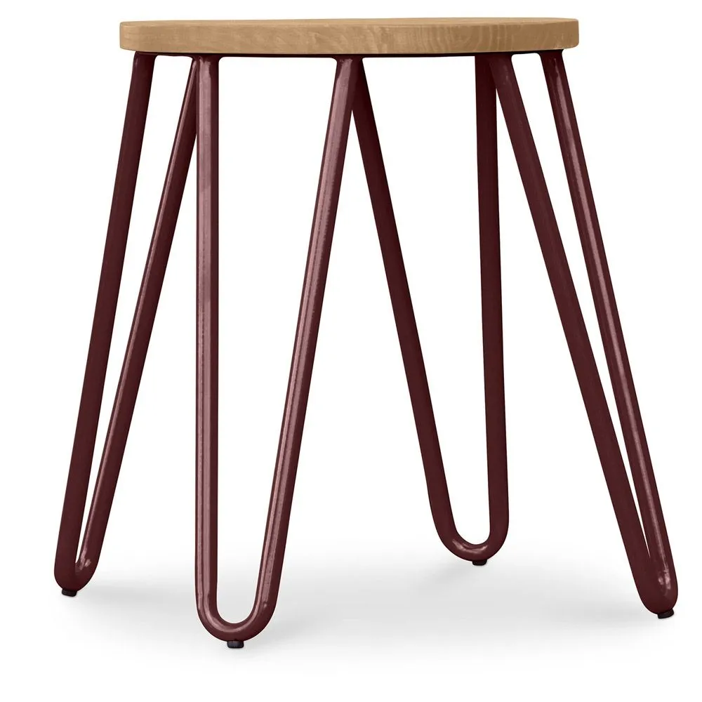 Stołek typu hairpin - 42cm - Jasne drewno i metal image 8