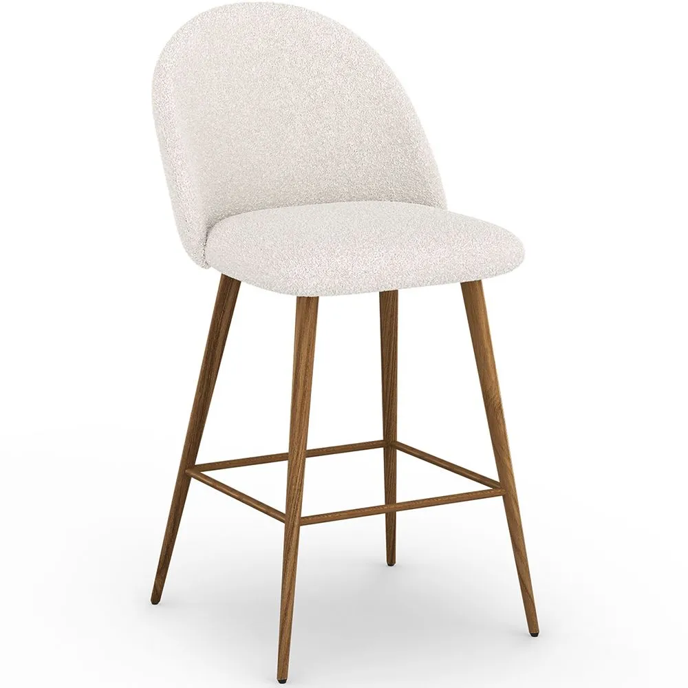 Stołek tapicerowany tkaniną Bouclé - Skandynawski Design - 66cm - Evelyne image 8