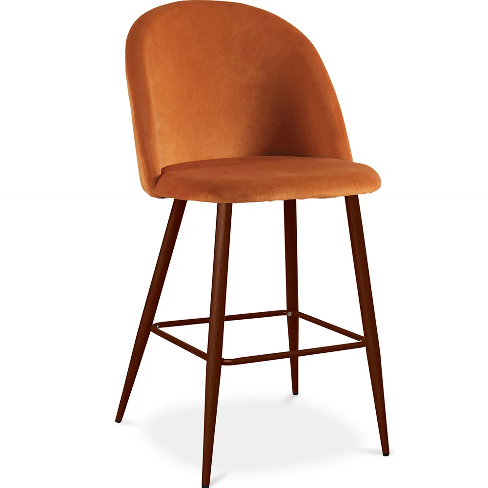 Stołek z aksamitną tapicerką - Scandinavian Design - 66cm - Evelyne image 8