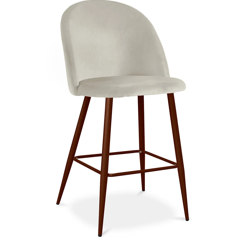 Stołek z aksamitną tapicerką - Scandinavian Design - 66cm - Evelyne image 8