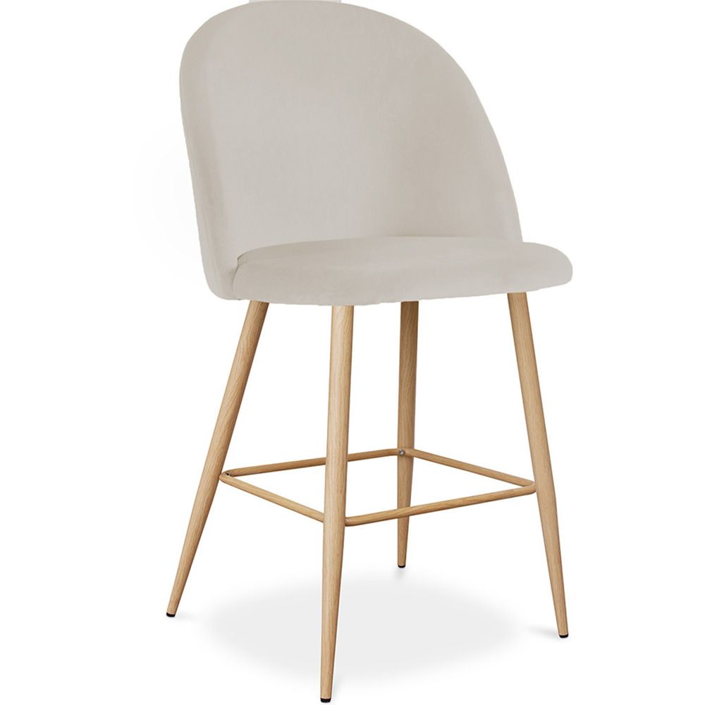 Stołek z aksamitną tapicerką - Skandynawski design - 66cm - Evelyne image 8