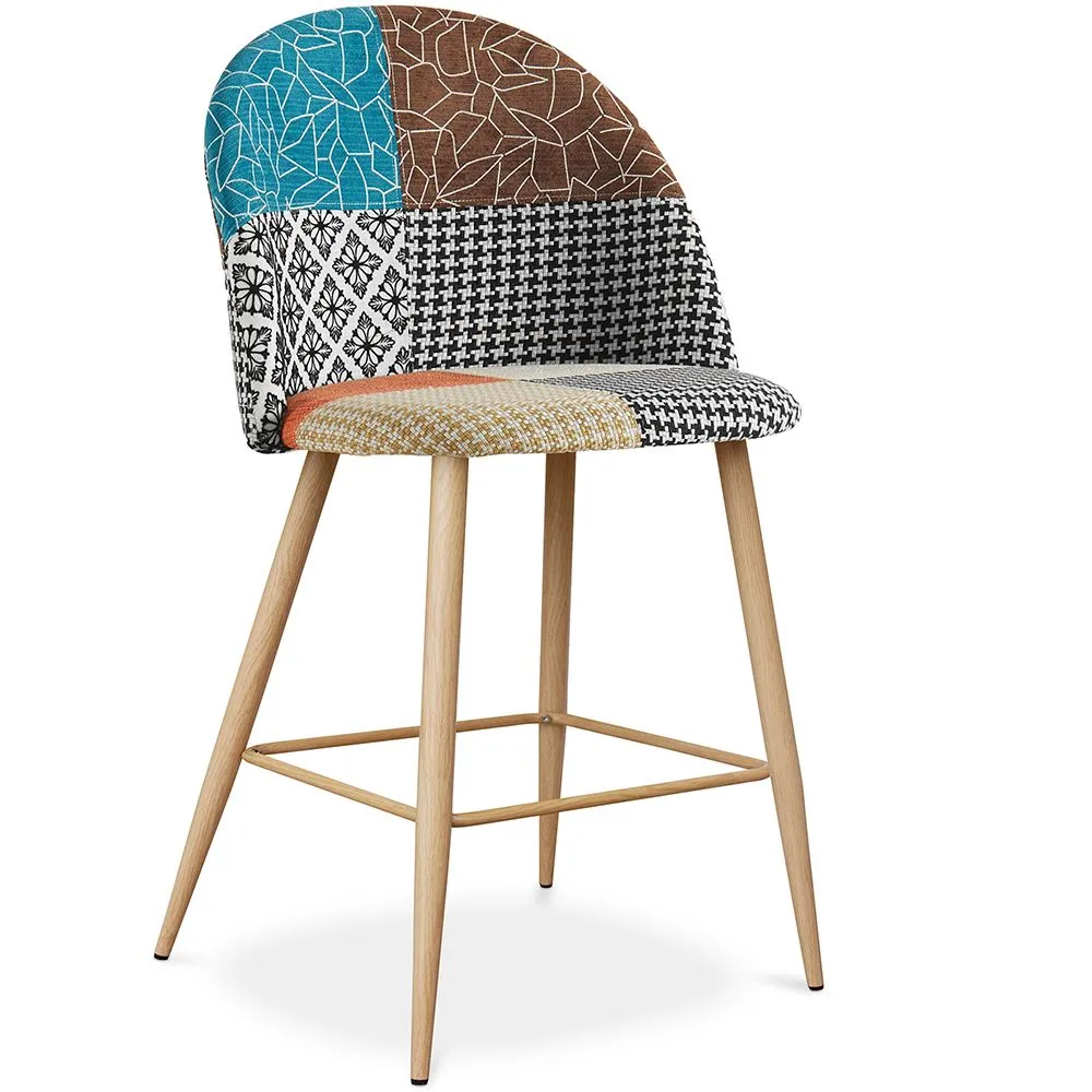 Patchworkowy stołek tapicerowany - styl skandynawski - 66cm -  Evelyne image 8