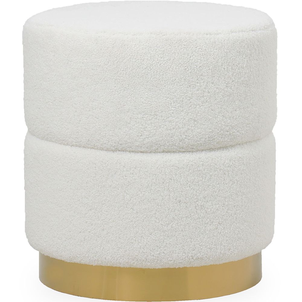Okrągły Puf Tapicerowany Tkaniną Bouclé - Gabby image 8