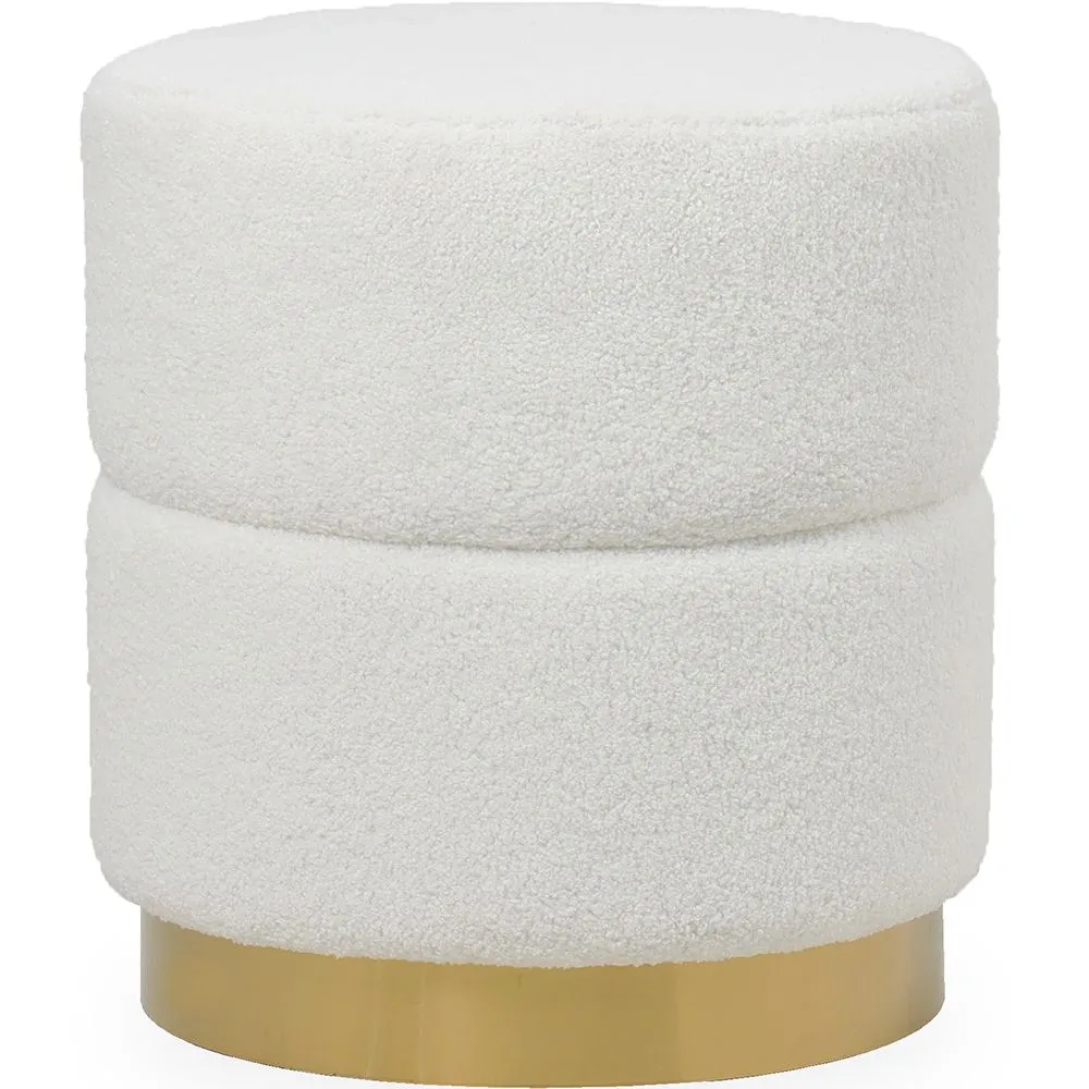 Okrągły Puf Tapicerowany Tkaniną Bouclé - Gabby image 8