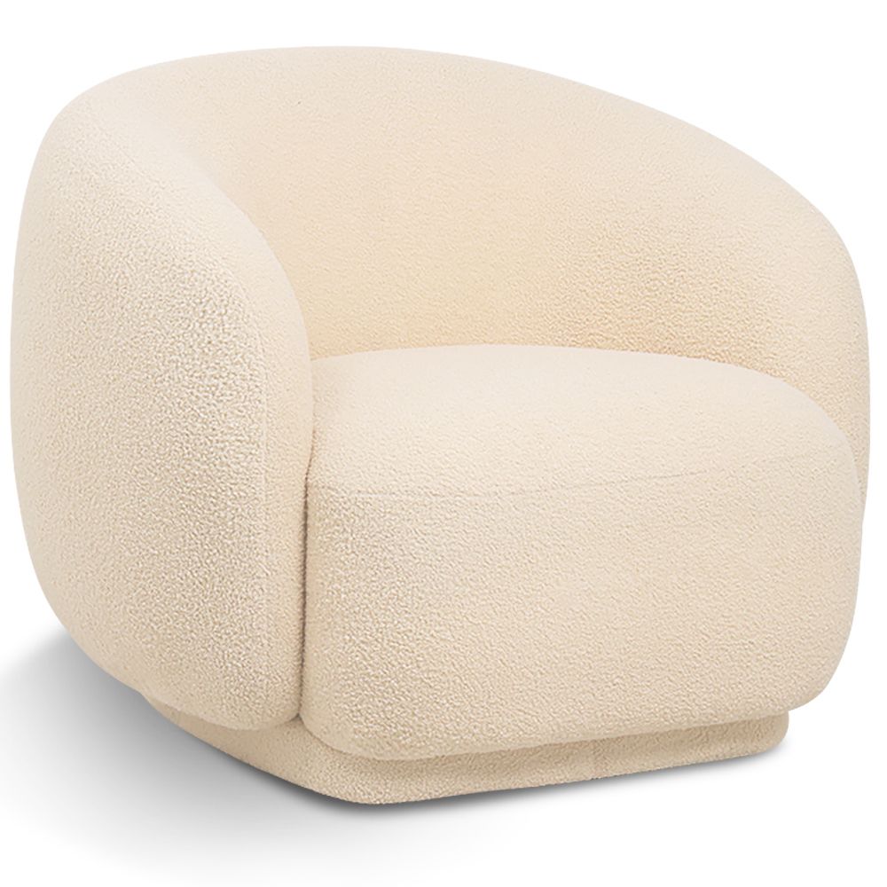 Tapicerowany Fotel w Materiał Bouclé - Krzywy Design - Drisela image 8