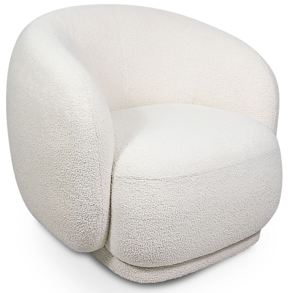 Tapicerowany Fotel w Materiał Bouclé - Krzywy Design - Drisela image 8