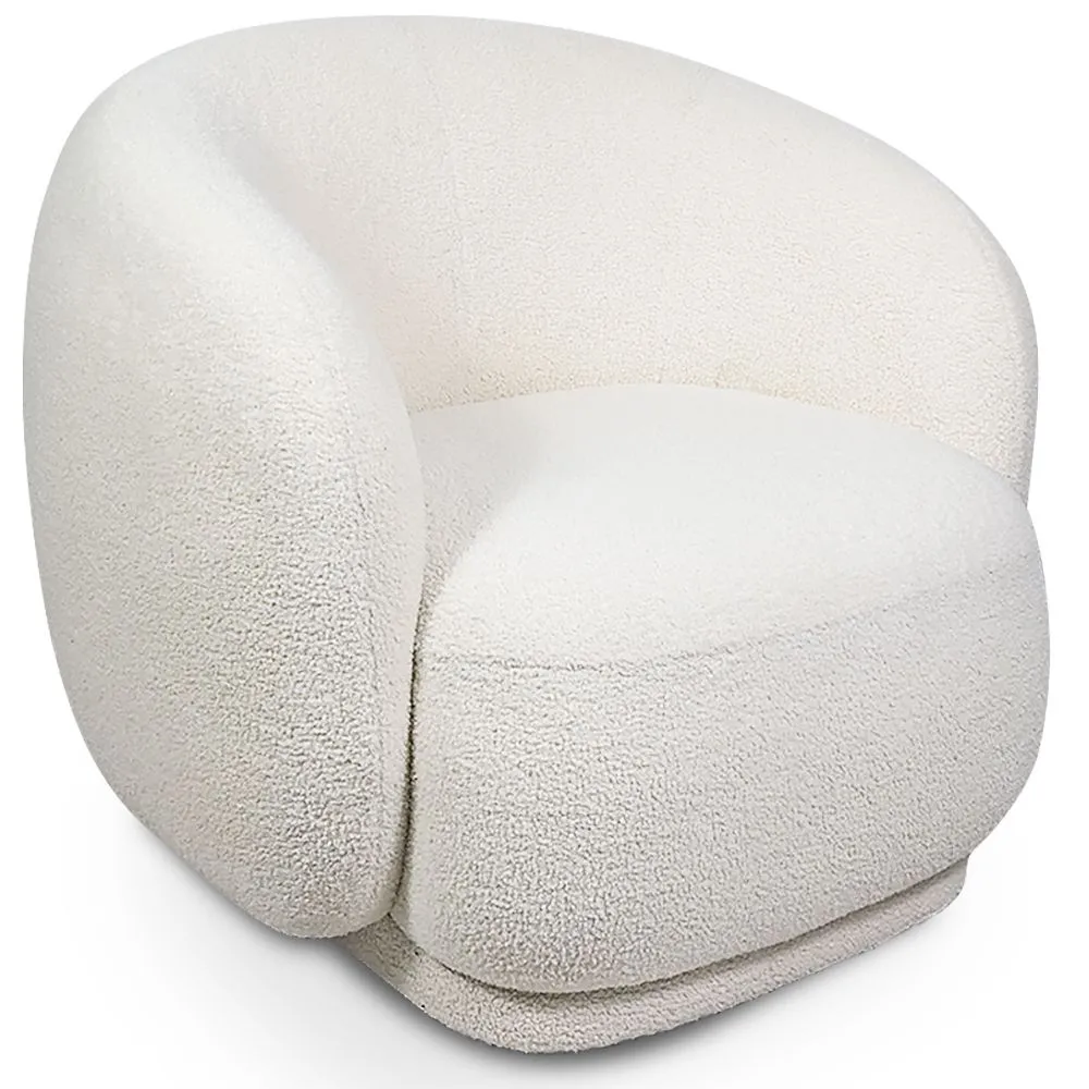 Tapicerowany Fotel w Materiał Bouclé - Krzywy Design - Drisela image 8