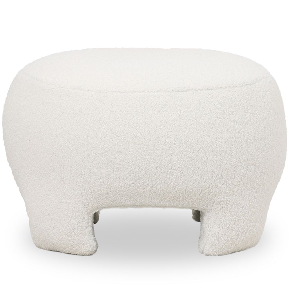 Podnóżek Tapicerowany - Puf w Tkaninie Bouclé - Magnolia image 8