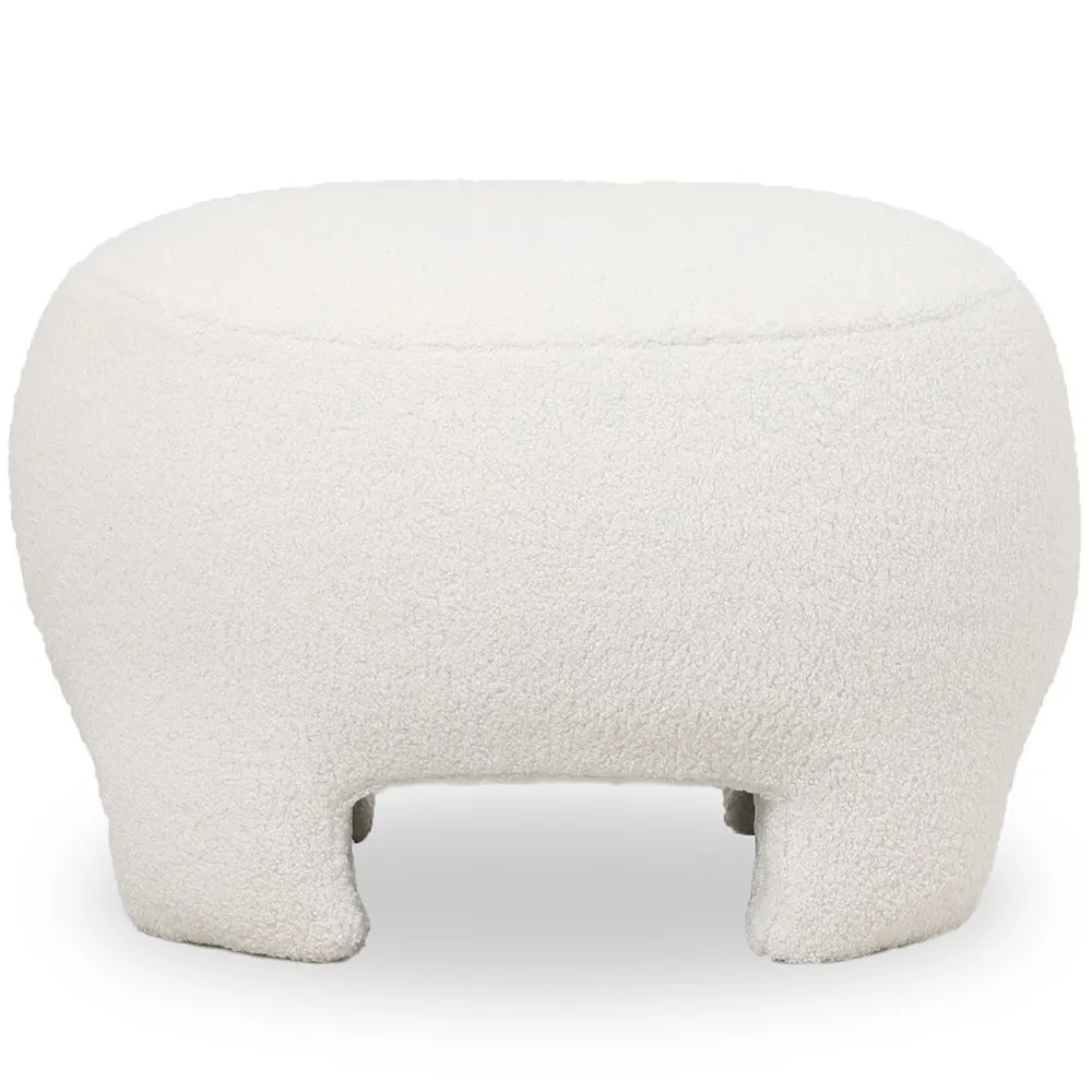 Podnóżek Tapicerowany - Puf w Tkaninie Bouclé - Magnolia image 8