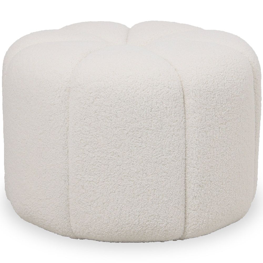 Okrągły Puf Tapicerowany w Materiał Bouclé - Posera image 8