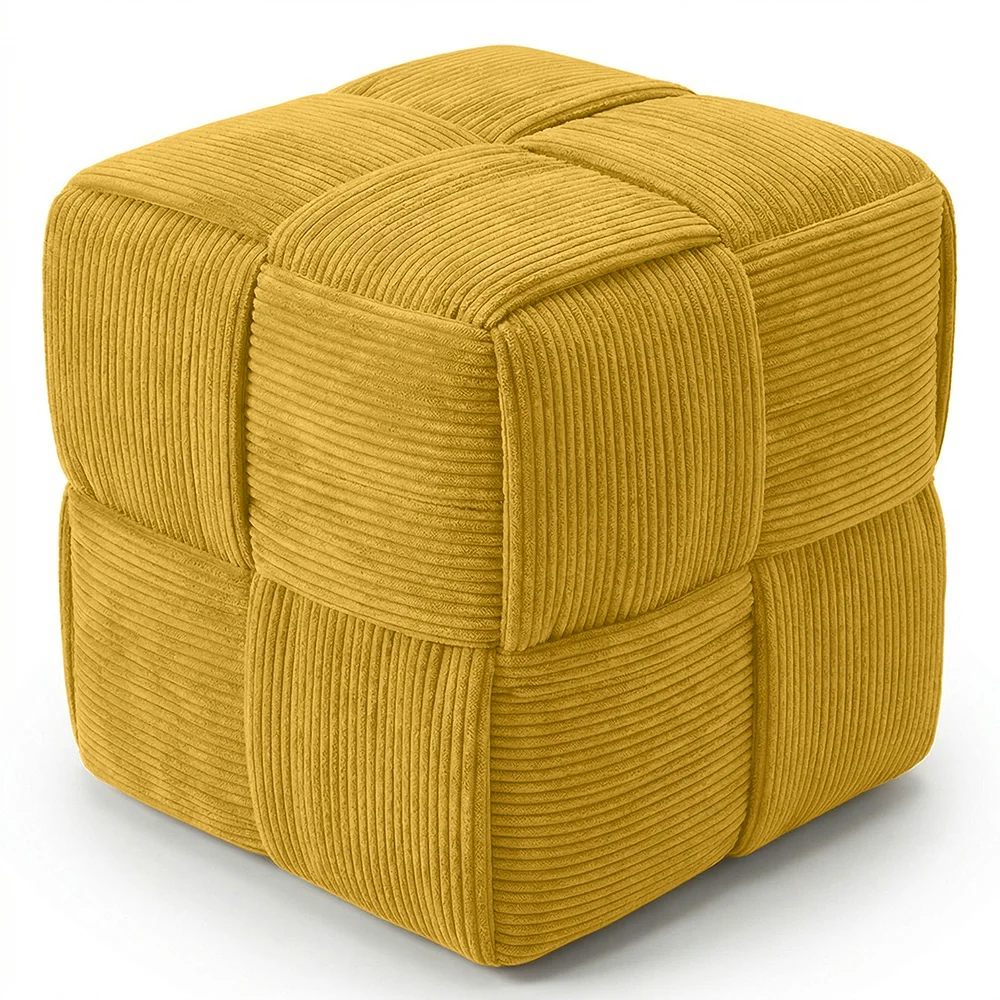 Kwadratowy Puf Tapicerowany Sztruksem - Nowoczesny Design - Cube image 8