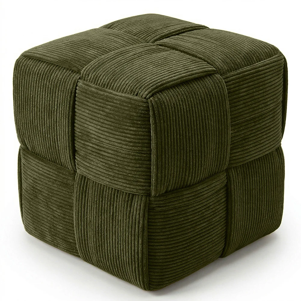 Kwadratowy Puf Tapicerowany Sztruksem - Nowoczesny Design - Cube image 8