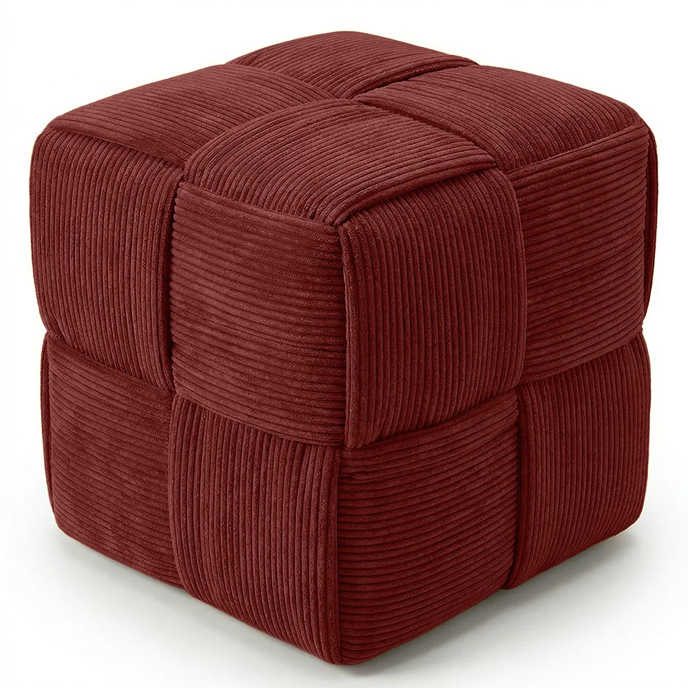 Kwadratowy Puf Tapicerowany Sztruksem - Nowoczesny Design - Cube image 8
