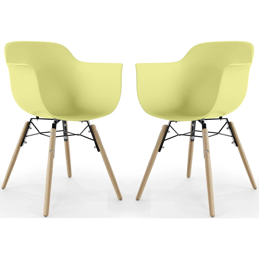 Krzesło do Jadalni - Skandynawski Design - Drewniane Nogi - Zestaw 2 - Nordika image 8