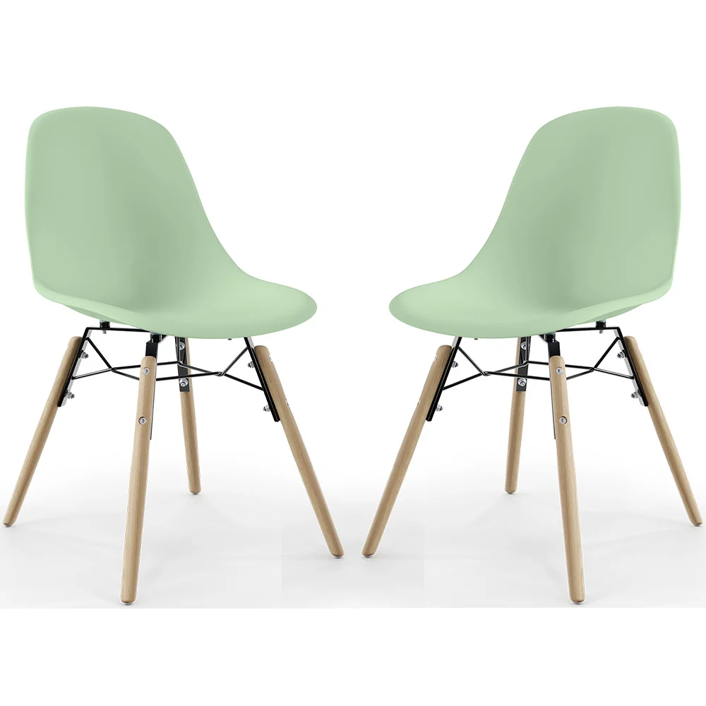 Krzesło do Jadalni - Skandynawski Design - Drewniane Nogi - Zestaw 2 - Skögur image 8