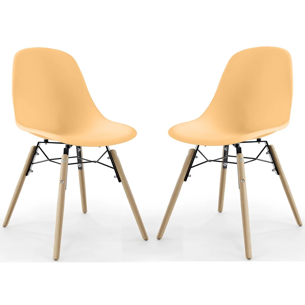 Krzesło do Jadalni - Skandynawski Design - Drewniane Nogi - Zestaw 2 - Skögur image 8