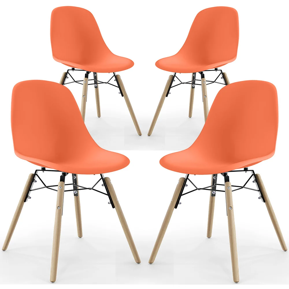 Krzesło do Jadalni - Skandynawski Design - Drewniane Nogi - Zestaw 4 - Skögur image 8