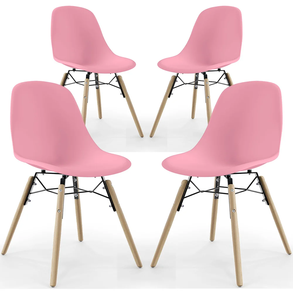 Krzesło do Jadalni - Skandynawski Design - Drewniane Nogi - Zestaw 4 - Skögur image 8