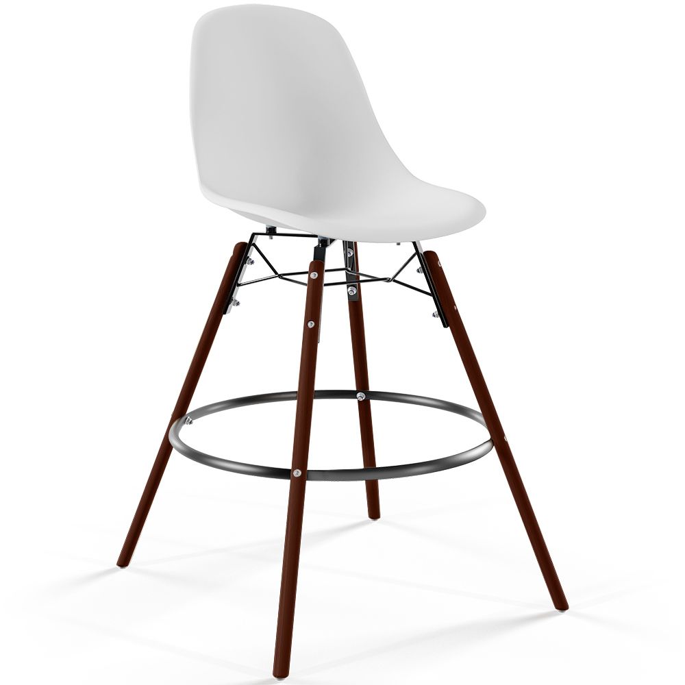 Stołek Barowy - Skandynawski Design - Ciemne Drewniane Nogi - Skögur image 8