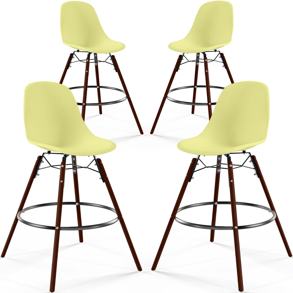 Stołki do Jadalni - Skandynawski Design - Ciemne Drewniane Nogi - Zestaw 4 - Skögur image 8