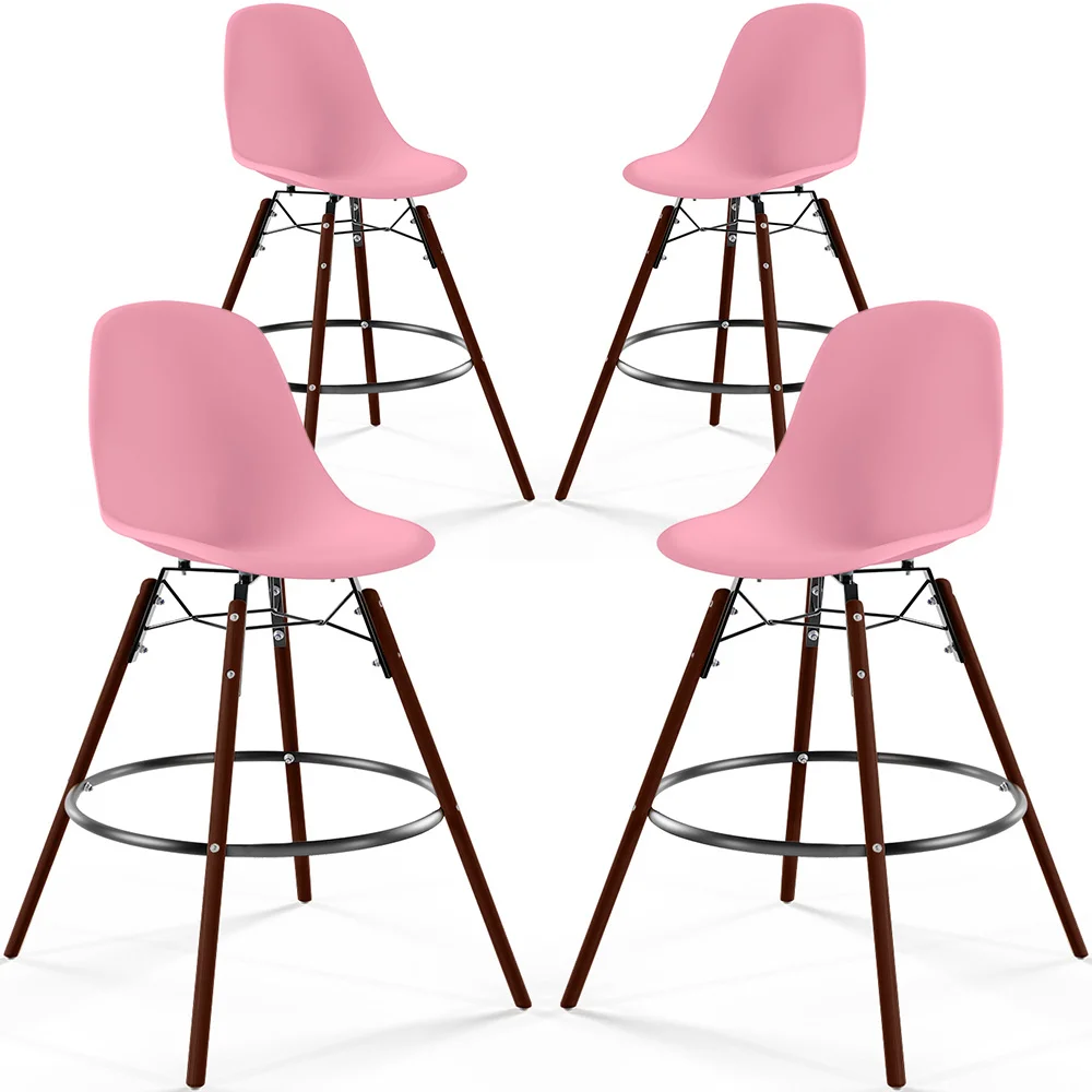 Stołki do Jadalni - Skandynawski Design - Ciemne Drewniane Nogi - Zestaw 4 - Skögur image 8