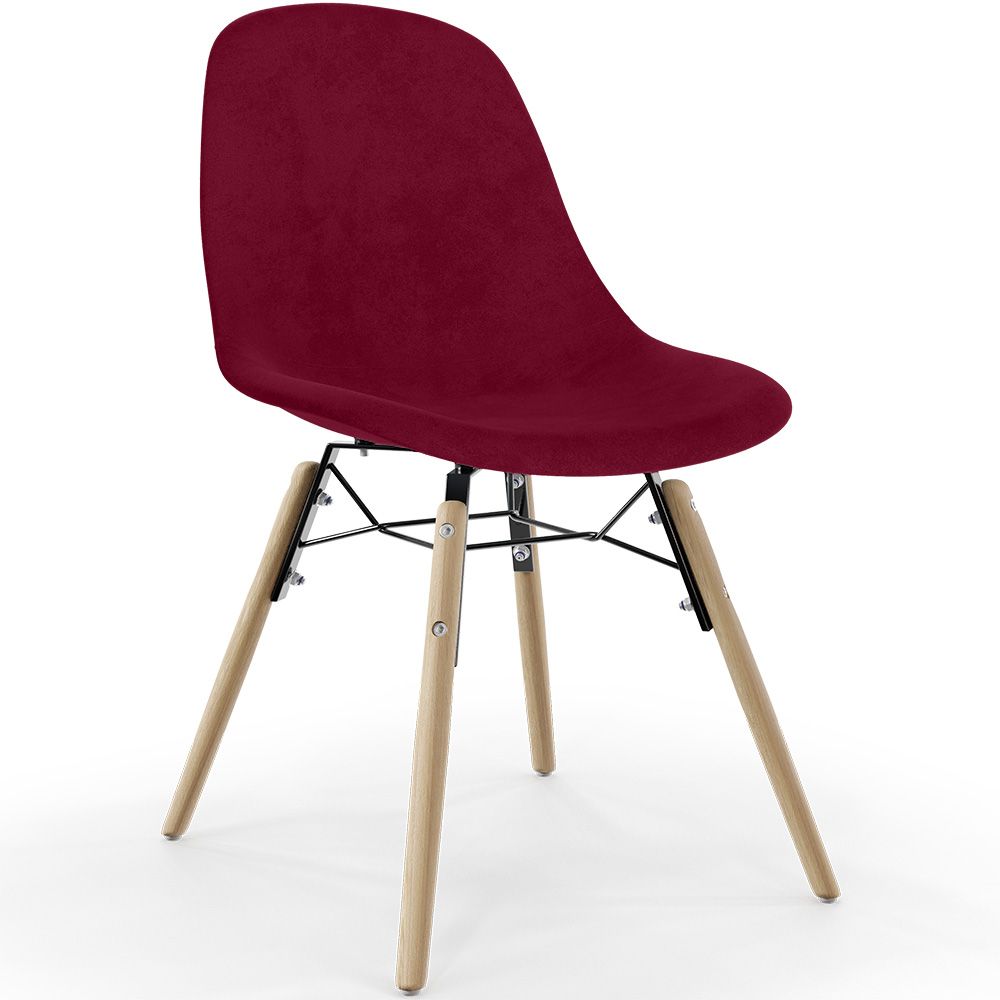 Krzesło do Jadalni z Aksamitu - Skandynawski Design i Drewniane Nogi - Skögur image 8