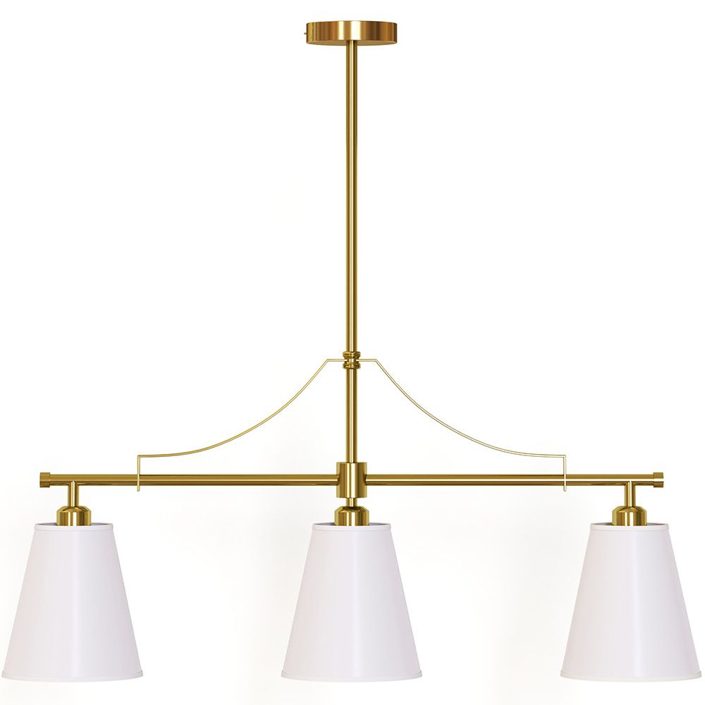 Lampa Wisząca Sufitowa z Metalu w Kolorze Postarzanego Złota z 3 Abażurami – Bubles image 8