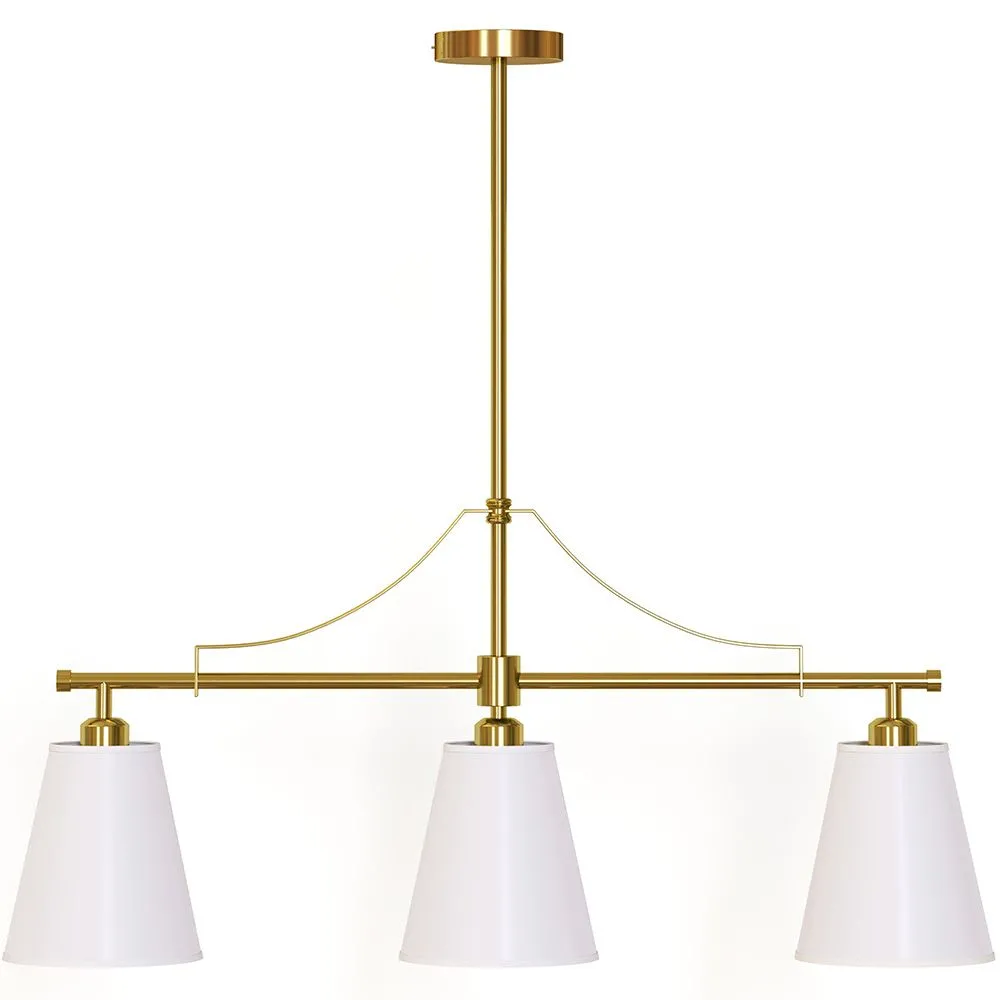 Lampa Wisząca Sufitowa z Metalu w Kolorze Postarzanego Złota z 3 Abażurami – Bubles image 8