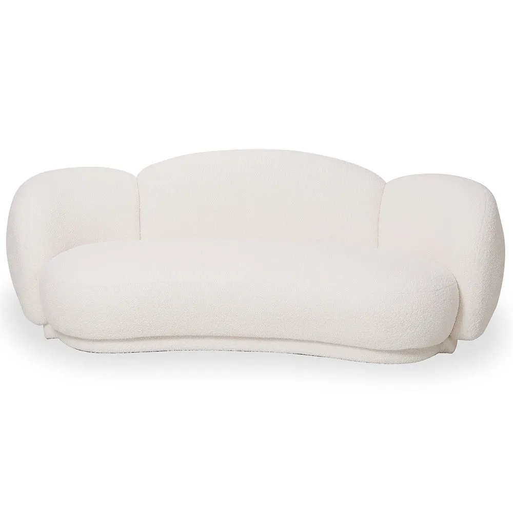 Sofa O Zakrzywionym Kształcie Tapicerowana Białym Bouclé – Nowoczesny I Elegancki Design - Sorela image 8