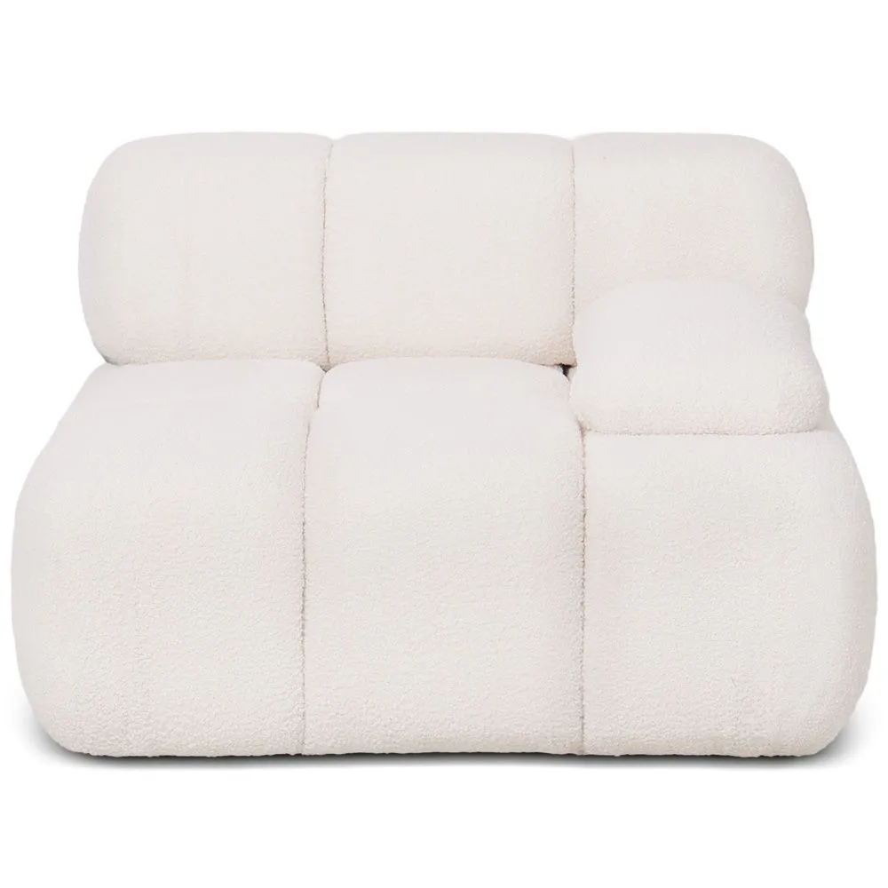 Modułowa Sofa Narożna Lewa - Tapicerowana Białą Tkaniną Bouclé - Bianca image 8