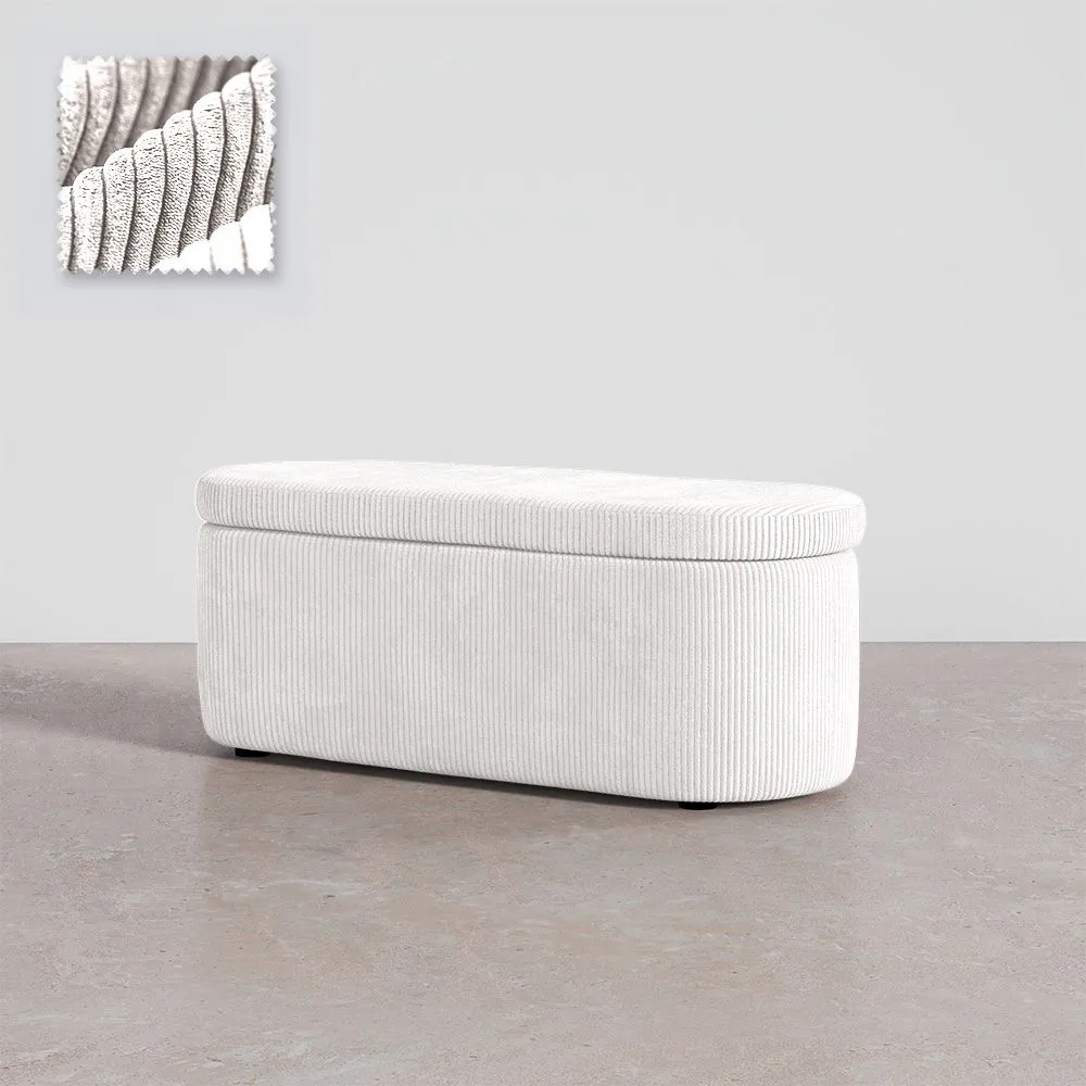 Ławka Ze Schowkiem Wewnętrznym Tapicerowana Aksamitnym Sztruksem - Eiren image 8