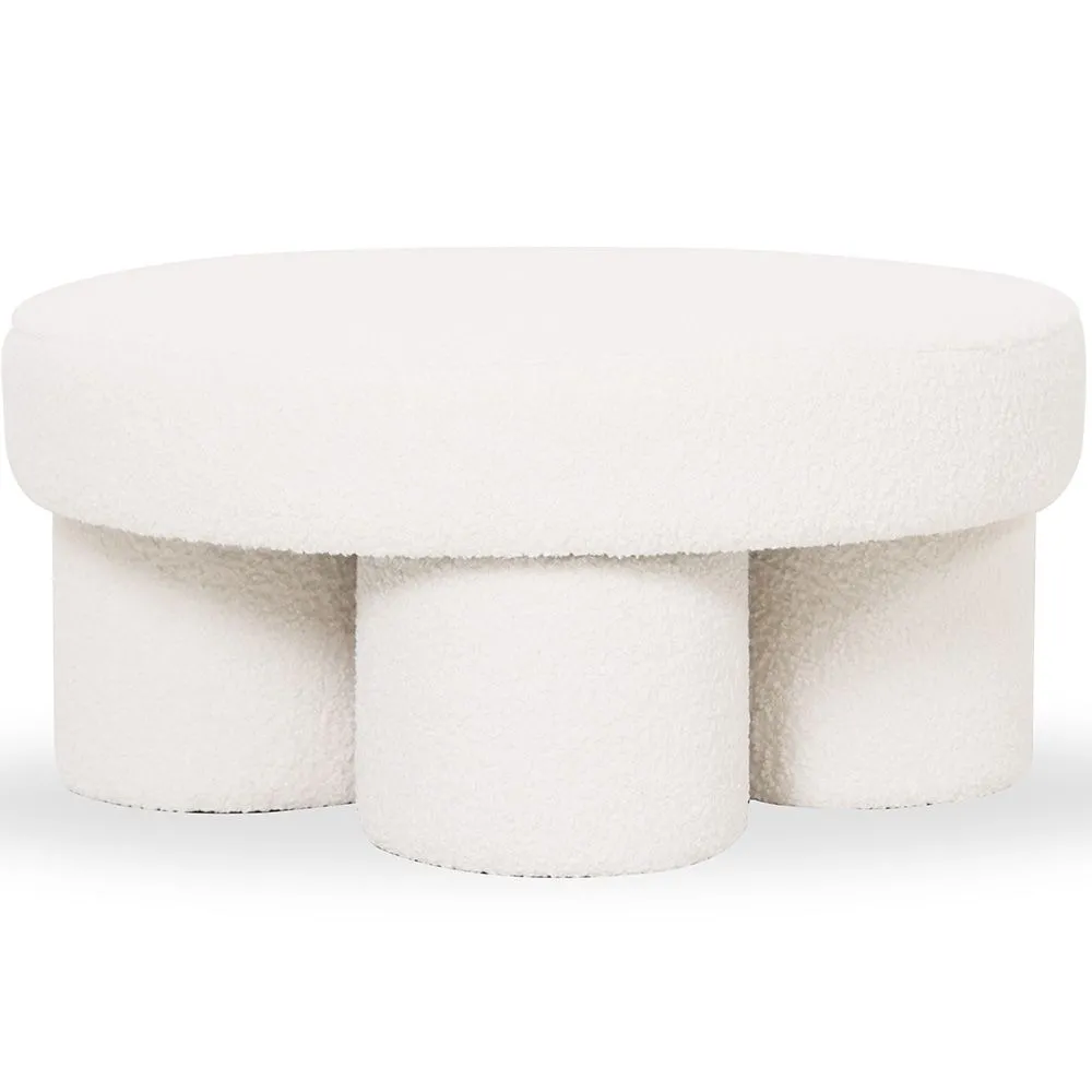 Ottoman Designerski W Białym Bouclé – Nowoczesny Stolik Kawowy - Sera image 8