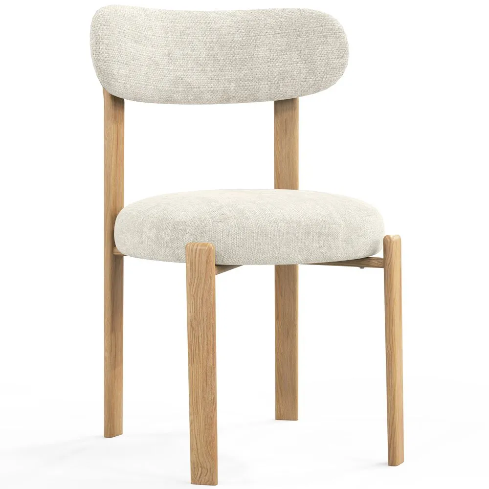 Krzesło do jadalni Chenille tapicerowane - Nogi w efekcie dębu - Ergonomiczny i nowoczesny design - Okare image 8