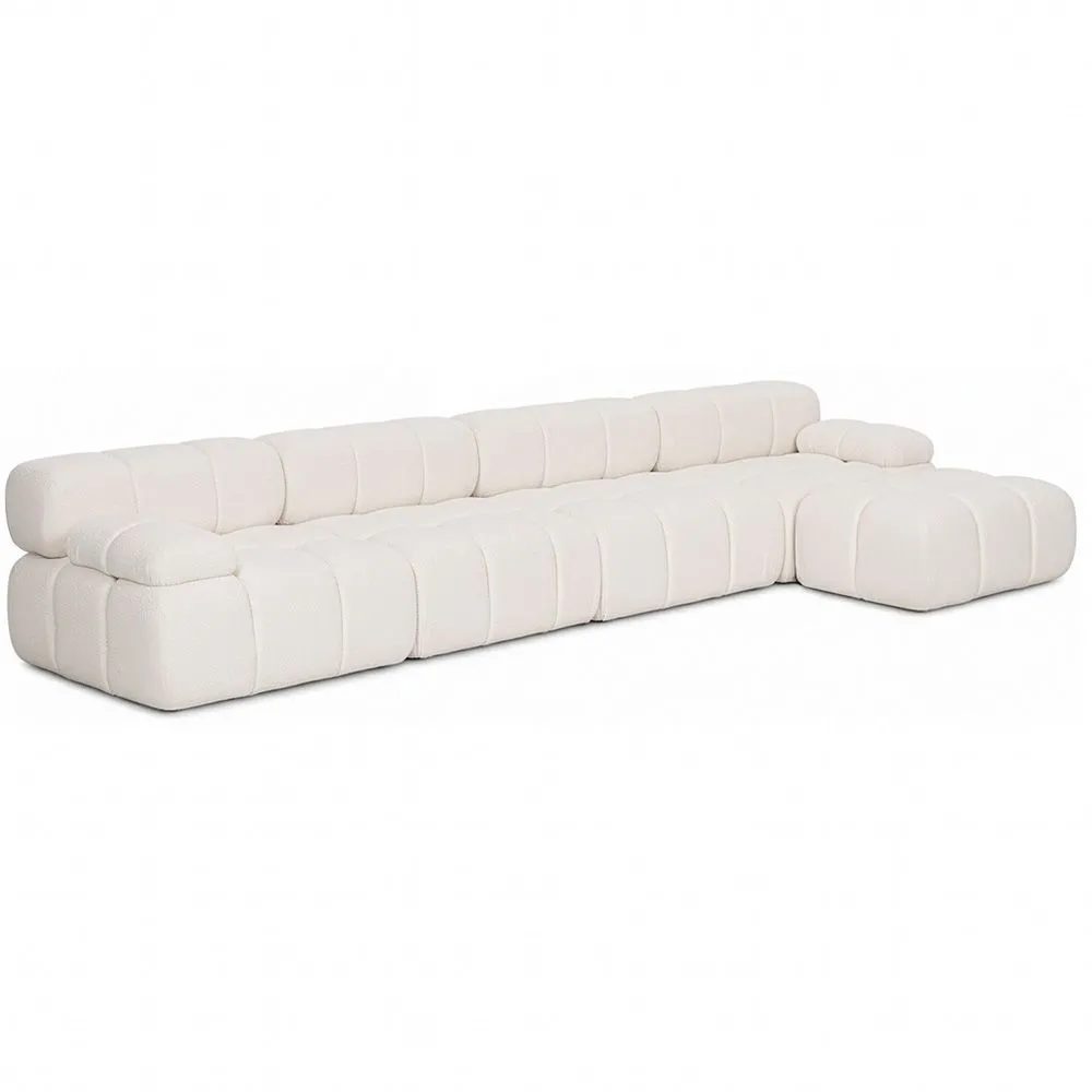 Modułowa Sofa Szezlong Tapicerowana w Tkaninie Bouclé - 4/5 miejsc - Bianca image 8