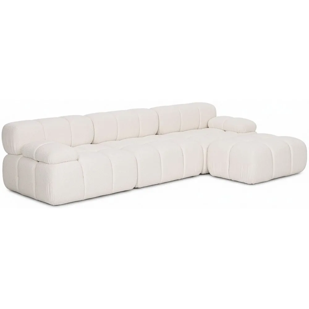 Modułowa Sofa Szezlong Tapicerowana w Tkaninie Bouclé - 3/4-osobowa - Bianca image 8