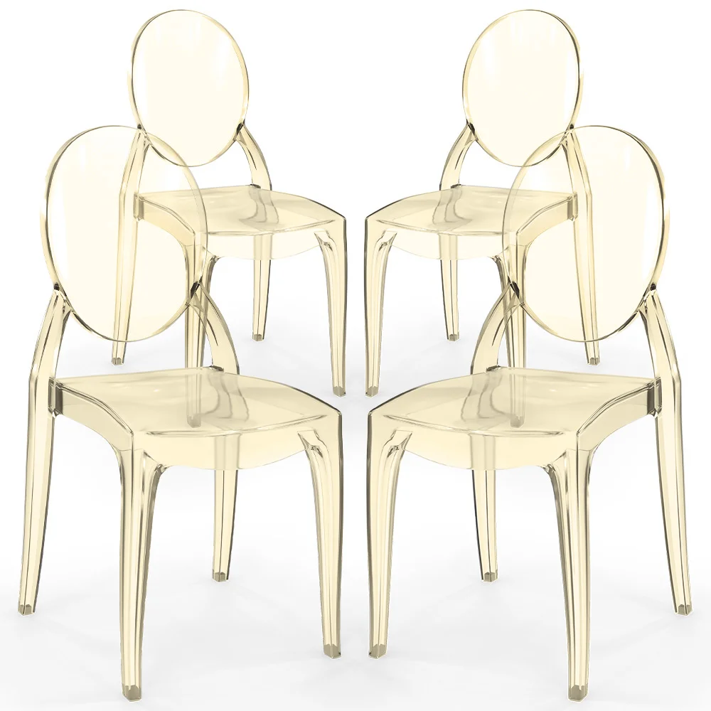Zestaw 4 krzeseł do jadalni przezroczystych - Estilo Victoria  image 8